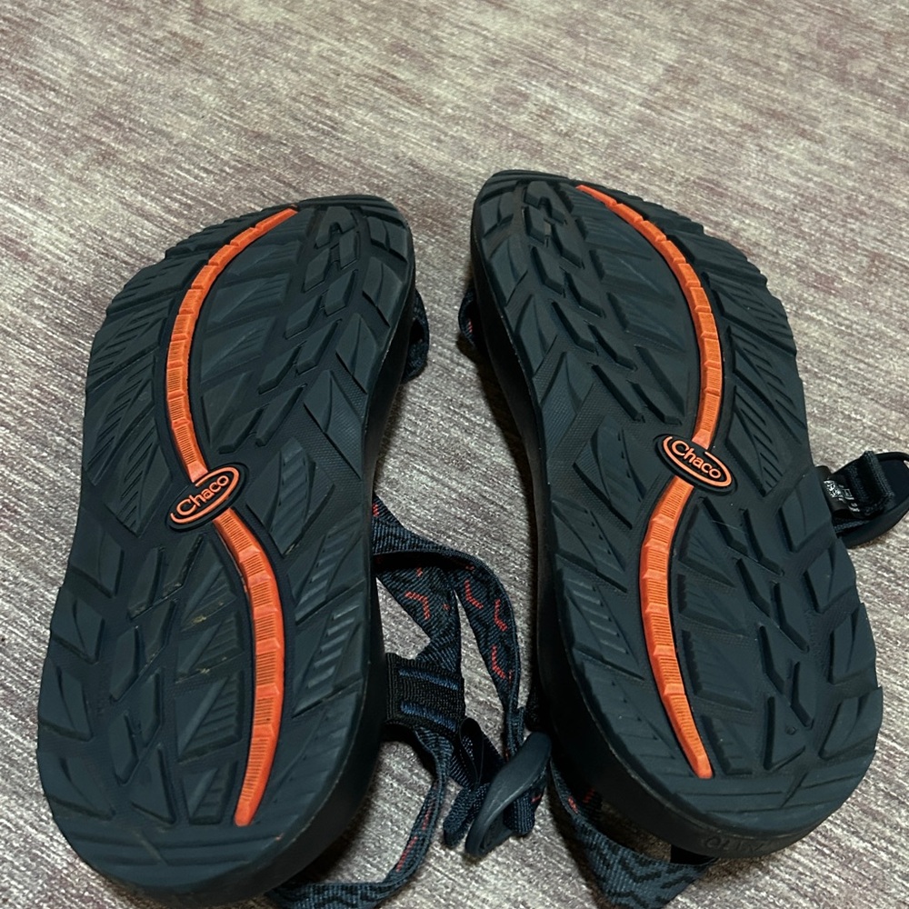 Men's adjustable strap Z/2 Chaco sandals stepped navy w bright salmon underside - Picture 2 of 6
